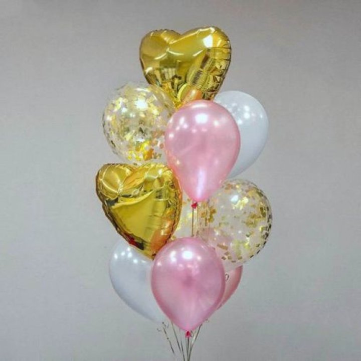 Облако шаров "Rose Gold" в Ростове-на-Дону