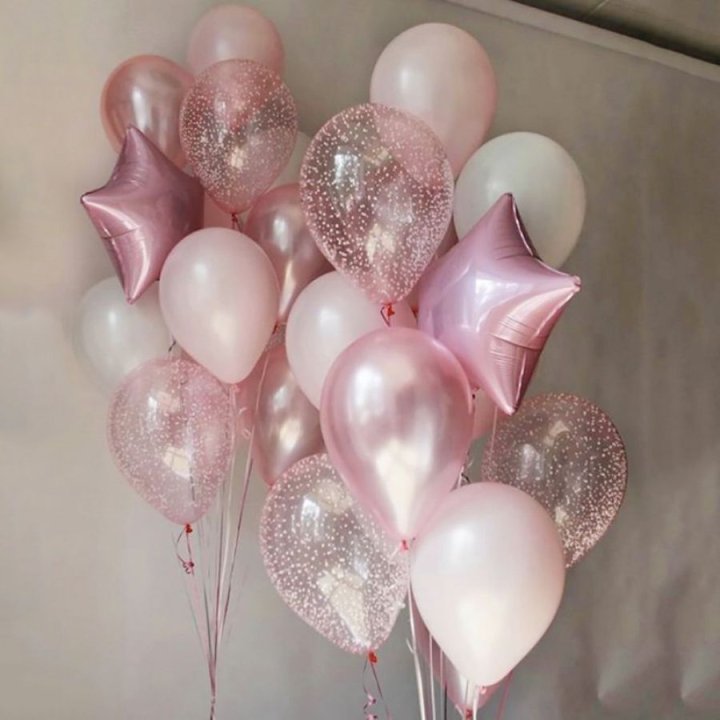 Фонтаны шаров "Розовый" в Ростове-на-Дону