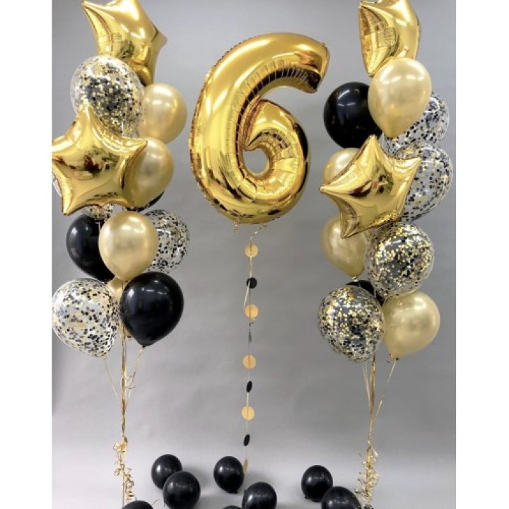 Цифра с фонтанами шаров  в Ростове-на-Дону