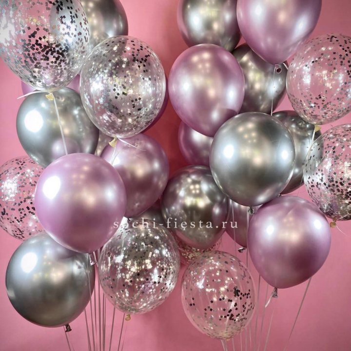 Фонтан шаров "Сильвер пинк" в Ростове-на-Дону