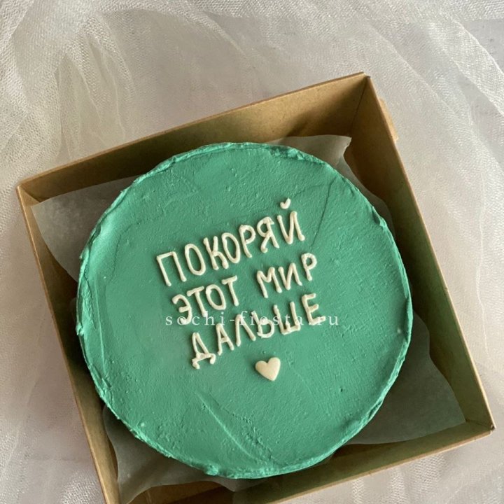Бенто-торт "Покоряй этот мир" в Ростове-на-Дону