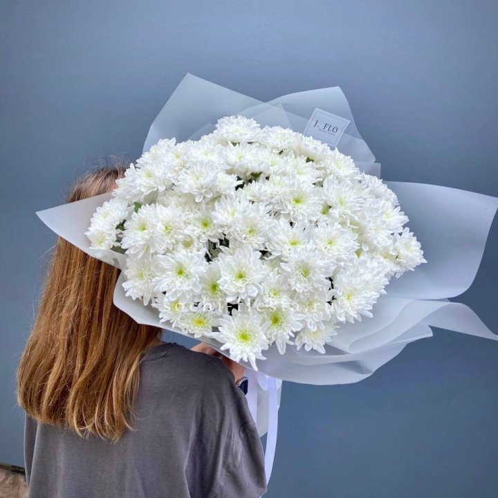 Букет хризантем "Белая снежинка" в Ростове-на-Дону