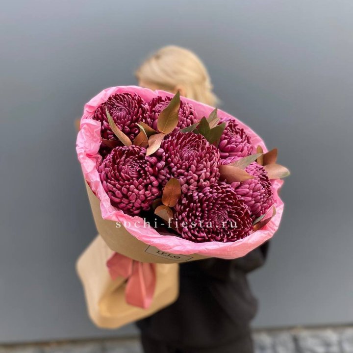 7 Хризантем Бигуди в золоте в Ростове-на-Дону