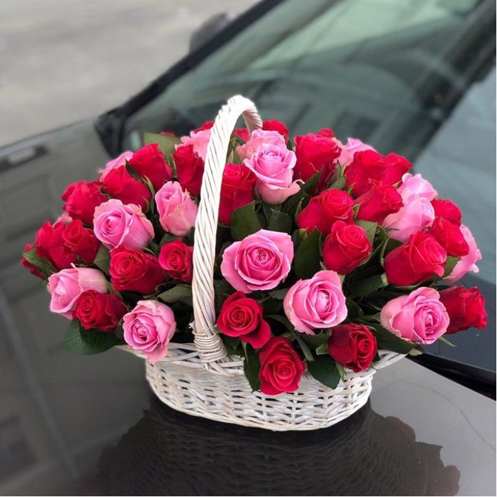 Корзина с розами L в Ростове-на-Дону