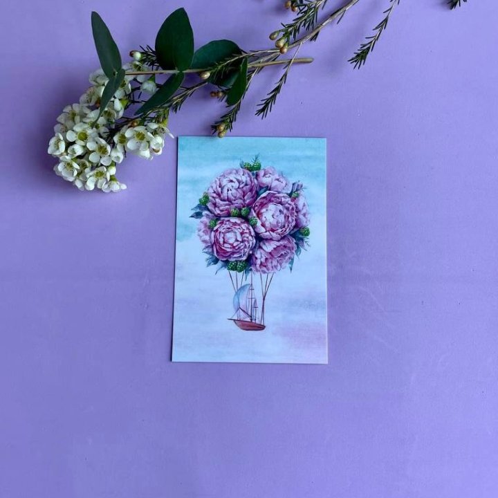 Открытка к букету "Пион" в Ростове-на-Дону