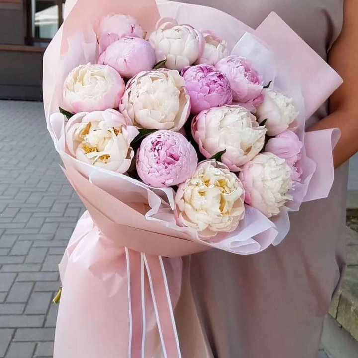 Букет пионов "Маршмелоу" в Ростове-на-Дону