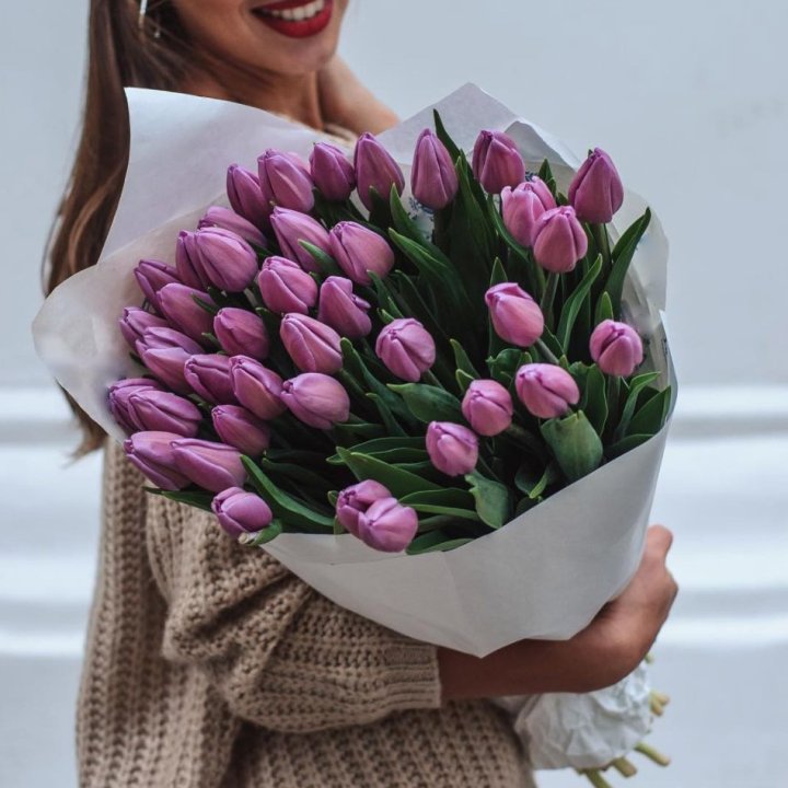 39 сиреневых тюльпанов в Ростове-на-Дону